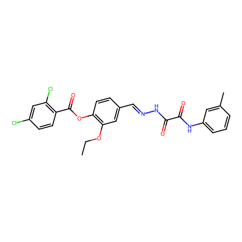 2-Ethoxy-4-(2-(oxo(3-toluidino)AC)carbohydrazonoyl)phenyl 2,4-dichlorobenzoate structure