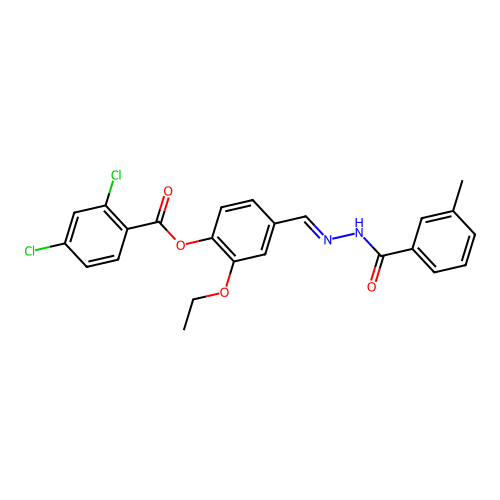 2-Ethoxy-4-(2-(3-methylbenzoyl)carbohydrazonoyl)phenyl 2,4-dichlorobenzoate structure