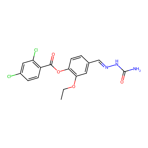 4-(2-(Aminocarbonyl)carbohydrazonoyl)-2-ethoxyphenyl 2,4-dichlorobenzoate structure