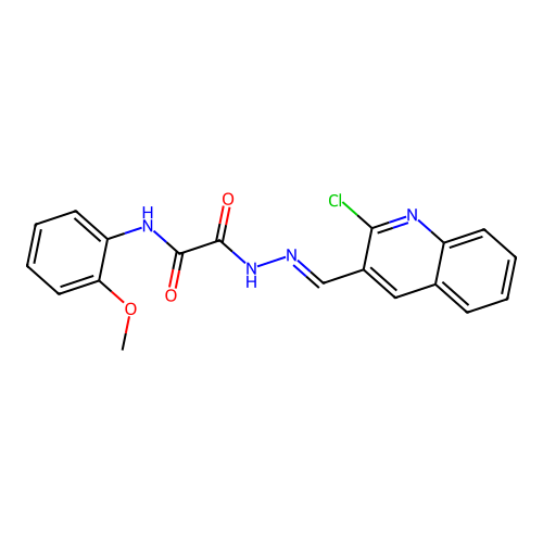 2-(2-((2-CL-3-Quinolinyl)methylene)hydrazino)-N-(2-methoxyphenyl)-2-oxoacetamide structure