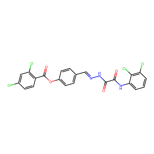 4-(2-((2,3-Dichloroanilino)(oxo)AC)carbohydrazonoyl)phenyl 2,4-dichlorobenzoate structure