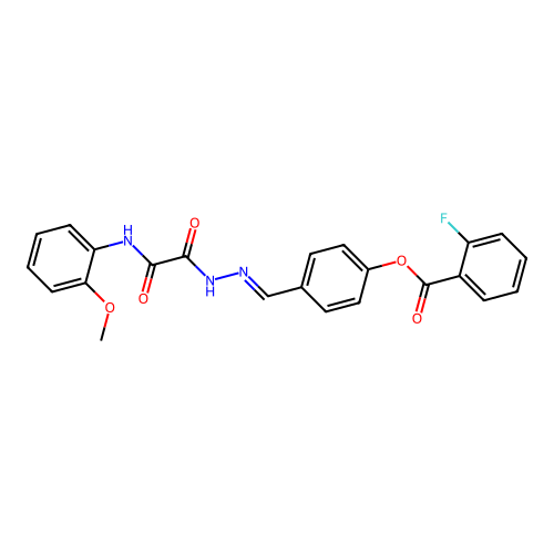 4-(2-((2-Methoxyanilino)(oxo)acetyl)carbohydrazonoyl)phenyl 2-fluorobenzoate structure