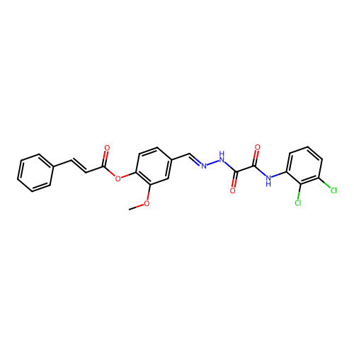 4-(2-((2,3-Dichloroanilino)(oxo)AC)carbohydrazonoyl)-2-meo-PH 3-phenylacrylate structure