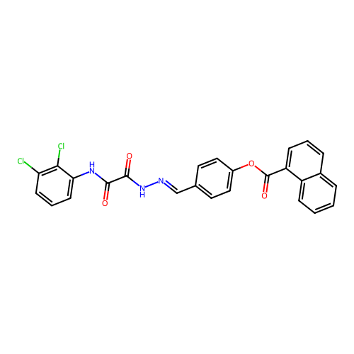 4-(2-((2,3-Dichloroanilino)(oxo)acetyl)carbohydrazonoyl)phenyl 1-naphthoate structure