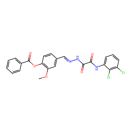 4-(2-((2,3-Dichloroanilino)(oxo)AC)carbohydrazonoyl)-2-methoxyphenyl benzoate structure