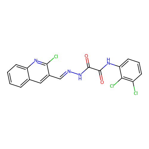 2-(2-((2-CL-3-Quinolinyl)methylene)hydrazino)-N-(2,3-dichloro-PH)-2-oxoacetamide structure