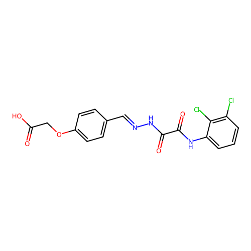 (4-(2-((2,3-Dichloroanilino)(oxo)acetyl)carbohydrazonoyl)phenoxy)acetic acid structure