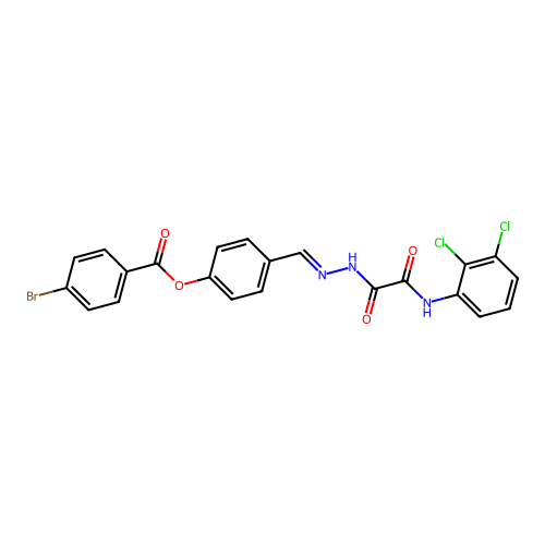 4-(2-((2,3-Dichloroanilino)(oxo)acetyl)carbohydrazonoyl)phenyl 4-bromobenzoate structure