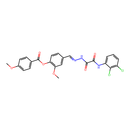 4-(2-((2,3-Dichloroanilino)(oxo)AC)carbohydrazonoyl)-2-meo-PH 4-methoxybenzoate structure