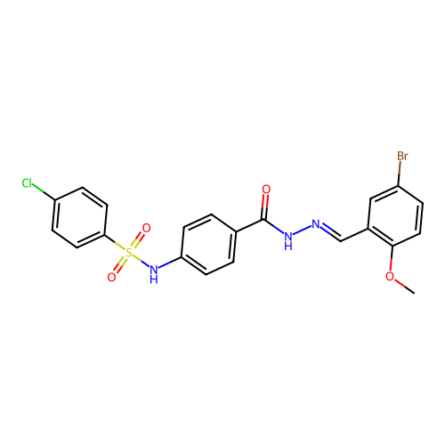 N-(4-((2-(5-BR-2-Meo-benzylidene)hydrazino)carbonyl)PH)-4-CL-benzenesulfonamide structure