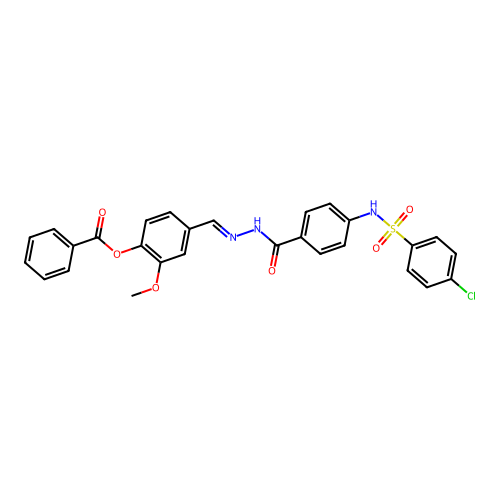 [4-[[[4-[(4-chlorophenyl)sulfonylamino]benzoyl]hydrazinylidene]methyl]-2-methoxy-phenyl] Benzoate structure