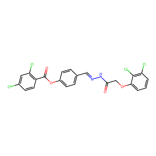 [4-[[[2-(2,3-dichlorophenoxy)acetyl]hydrazinylidene]methyl]phenyl] 2,4-dichlorobenzoate structure