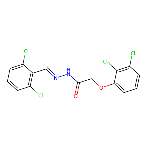 2-(2,3-dichlorophenoxy)-N-[(2,6-dichlorophenyl)methylideneamino]acetamide structure