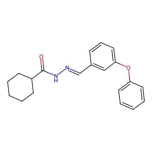 N-[(3-phenoxyphenyl)methylideneamino]cyclohexanecarboxamide structure