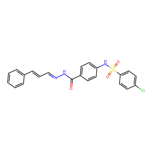4-CL-N-(4-((2-(3-PH-2-Propenylidene)hydrazino)carbonyl)phenyl)benzenesulfonamide structure