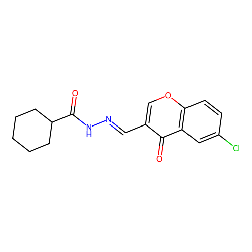 N'-((6-Chloro-4-oxo-4H-chromen-3-YL)methylene)cyclohexanecarbohydrazide structure