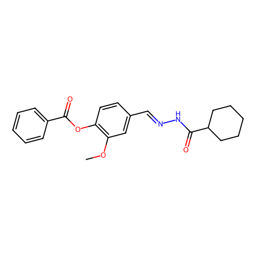 4-(2-(Cyclohexylcarbonyl)carbohydrazonoyl)-2-methoxyphenyl benzoate structure