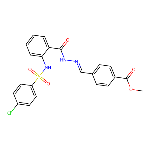 ME 4-(2-(2-(((4-Chlorophenyl)sulfonyl)amino)benzoyl)carbohydrazonoyl)benzoate structure