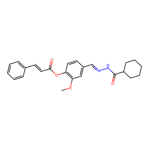 4-(2-(Cyclohexylcarbonyl)carbohydrazonoyl)-2-methoxyphenyl 3-phenylacrylate structure
