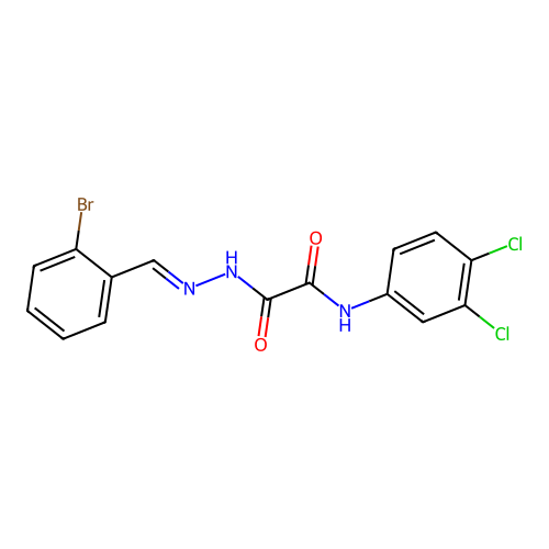 2-(2-(2-Bromobenzylidene)hydrazino)-N-(3,4-dichlorophenyl)-2-oxoacetamide structure