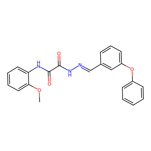 N-(2-Methoxyphenyl)-2-oxo-2-(2-(3-phenoxybenzylidene)hydrazino)acetamide structure