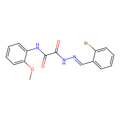 2-[(2E)-2-(2-bromobenzylidene)hydrazino]-N-(2-methoxyphenyl)-2-oxoacetamide structure