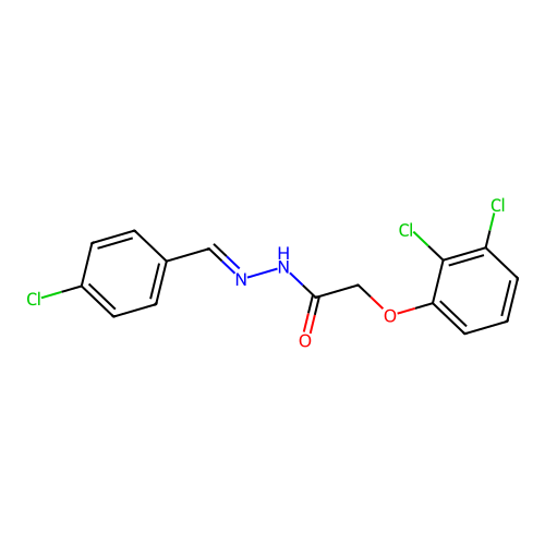 N-[(4-chlorophenyl)methylideneamino]-2-(2,3-dichlorophenoxy)acetamide structure