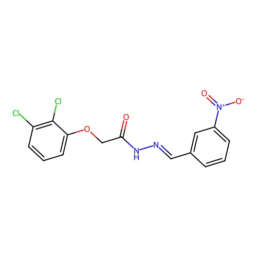 2-(2,3-dichlorophenoxy)-N-[(3-nitrophenyl)methylideneamino]acetamide structure
