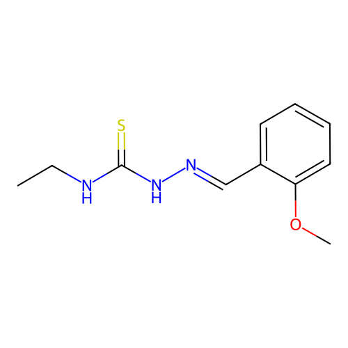 1-Ethyl-3-[(2-methoxyphenyl)methylideneamino]thiourea structure