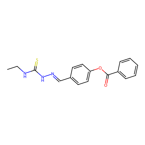 [4-[(Ethylcarbamothioylhydrazinylidene)methyl]phenyl] benzoate structure