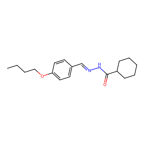 N-[(4-butoxyphenyl)methylideneamino]cyclohexanecarboxamide structure