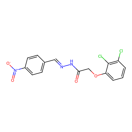 2-(2,3-dichlorophenoxy)-N-[(4-nitrophenyl)methylideneamino]acetamide structure
