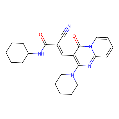 (2E)-2-CYANO-N-CYCLOHEXYL-3-[4-OXO-2-(1-PIPERIDINYL)-4H-PYRIDO[1,2-A]PYRIMIDIN-3-YL]-2-PROPENAMIDE structure
