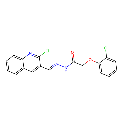 2-(2-Chlorophenoxy)-N'-((2-chloro-3-quinolinyl)methylene)acetohydrazide structure