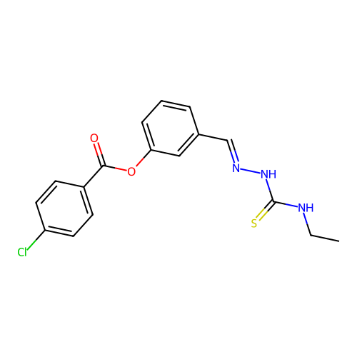 3-(2-((Ethylamino)carbothioyl)carbohydrazonoyl)phenyl 4-chlorobenzoate structure