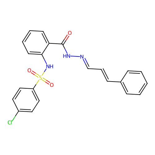 4-CL-N-(2-((2-(3-PH-2-Propenylidene)hydrazino)carbonyl)phenyl)benzenesulfonamide structure