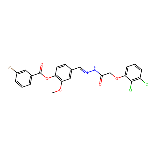 4-(2-((2,3-Dichlorophenoxy)AC)carbohydrazonoyl)-2-methoxyphenyl 3-bromobenzoate structure