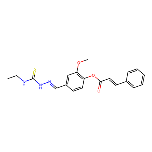 4-(2-((Ethylamino)carbothioyl)carbohydrazonoyl)-2-methoxyphenyl 3-phenylacrylate structure