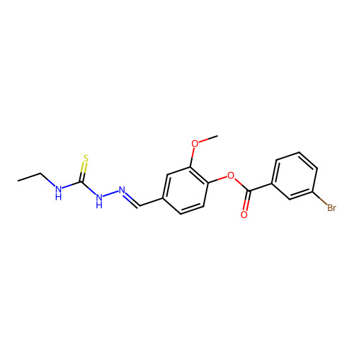 4-(2-((Ethylamino)carbothioyl)carbohydrazonoyl)-2-methoxyphenyl 3-bromobenzoate structure