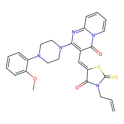 3-[(Z)-(3-ALLYL-4-OXO-2-THIOXO-1,3-THIAZOLIDIN-5-YLIDENE)METHYL]-2-[4-(2-METHOXYPHENYL)-1-PIPERAZINYL]-4H-PYRIDO[1,2-A]PYRIMIDIN-4-ONE structure