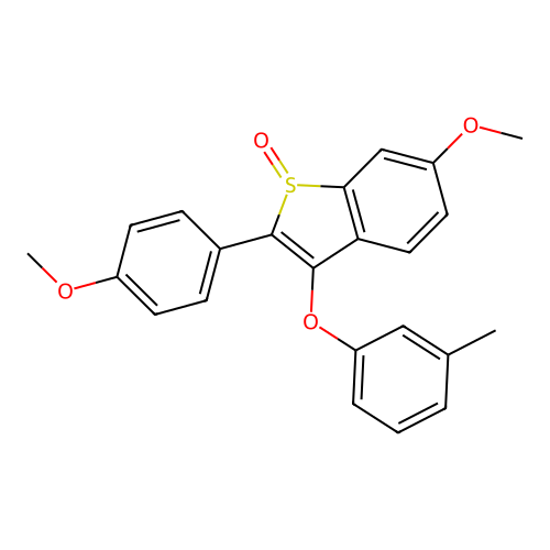 6-methoxy-2-(4-methoxyphenyl)-3-(3-methylphenoxy)-1H-1-benzothiophen-1-one structure