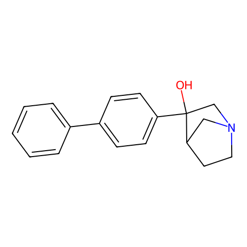1-Azabicyclo[2.2.1]heptan-3-ol, 3-[1,1'-biphenyl]-4-yl- structure