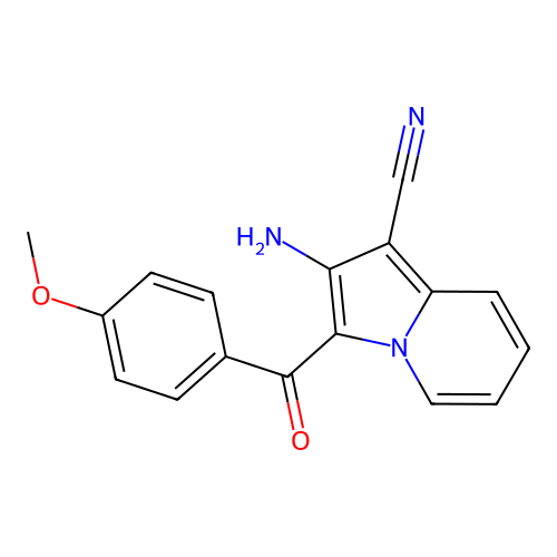 2-Amino-3-(4-methoxybenzoyl)indolizine-1-carbonitrile structure