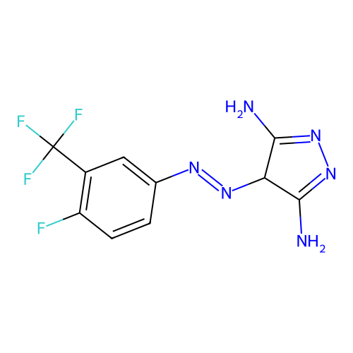4H-Pyrazole-3,5-diamine, 4-[[4-fluoro-3-(trifluoromethyl)phenyl]azo]- structure
