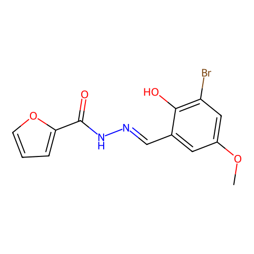 N'-[(E)-(3-bromo-2-hydroxy-5-methoxyphenyl)methylidene]-2-furohydrazide structure