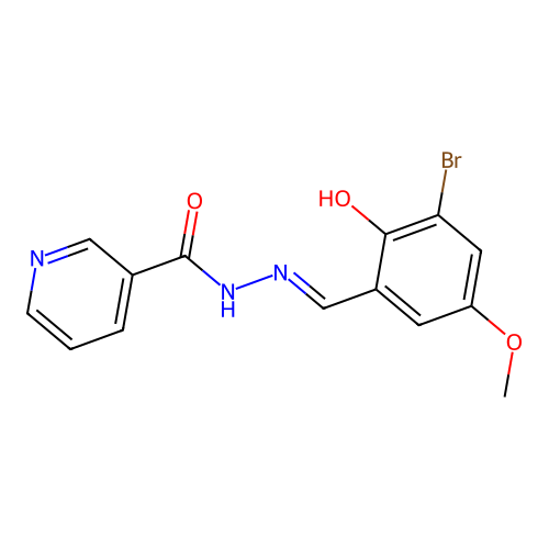N'-[(3-Bromo-2-hydroxy-5-methoxyphenyl)methylidene]pyridine-3-carbohydrazide structure