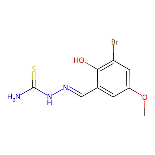 2-[(E)-(3-bromo-2-hydroxy-5-methoxyphenyl)methylidene]-1-hydrazinecarbothioamide structure