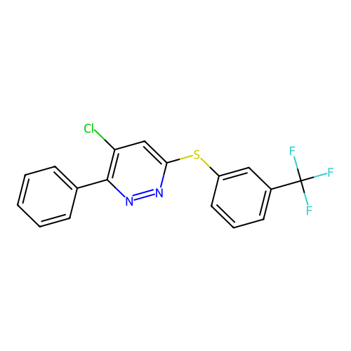 4-Chloro-3-phenyl-6-{[3-(trifluoromethyl)phenyl]sulfanyl}pyridazine structure