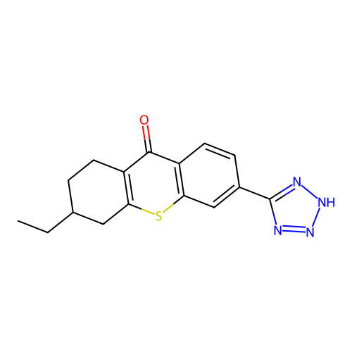 3-Ethyl-6-(1H-tetrazol-5-yl)-1,2,3,4-tetrahydro-9H-thioxanthen-9-one structure