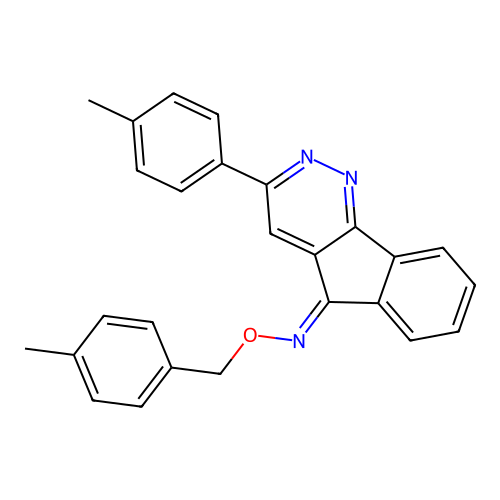 3-(4-methylphenyl)-N-[(4-methylphenyl)methoxy]indeno[1,2-c]pyridazin-5-imine structure